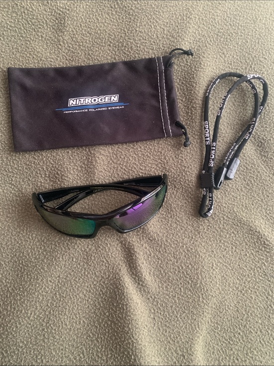 Nitrogen Other - NWOT Nitrogen Polarized black sunglasses with strap.